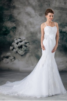 Organza Sheath Gown with Sash