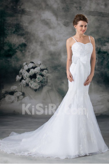 Organza Sheath Gown with Sash