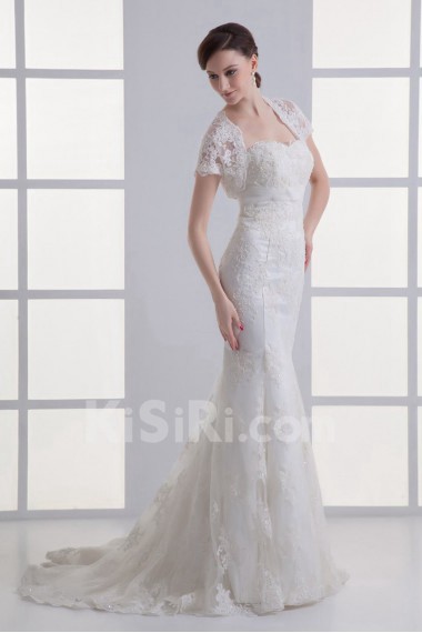 Strapless Sheath Gown with Embroidery