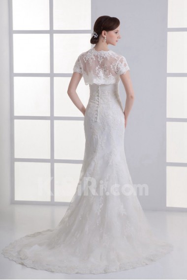 Strapless Sheath Gown with Embroidery