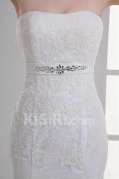 Strapless Sheath Gown with Embroidery