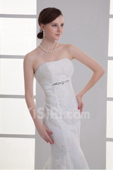 Strapless Sheath Gown with Embroidery