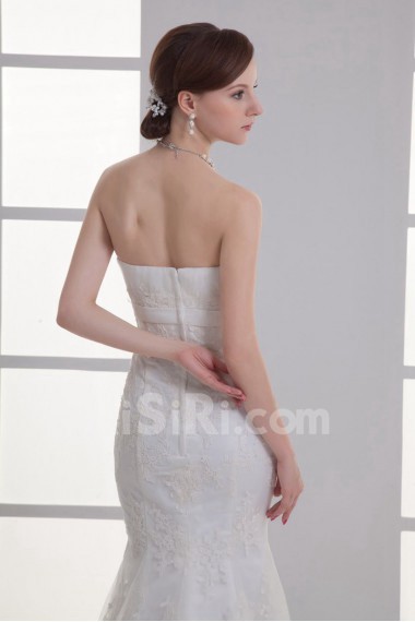 Strapless Sheath Gown with Embroidery