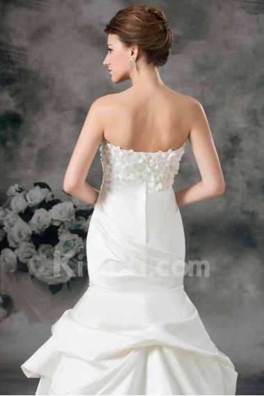 Satin Sweetheart Sheath Gown with Embroidery