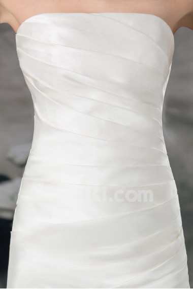 Satin Strapless Sheath Gown with Hand-made Flower