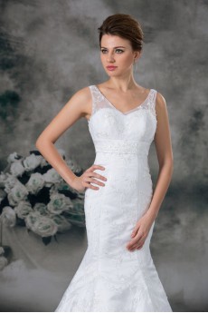 Lace V-Neck Sheath Gown