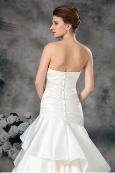 Satin Sweetheart Sheath Gown with Hand-made Flower