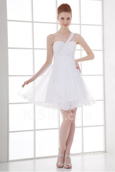 Net and Satin Sweetheart Short Dress