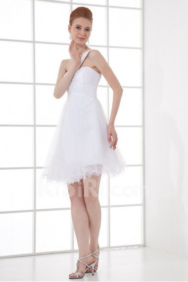 Net and Satin Sweetheart Short Dress