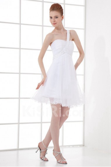 Net and Satin Sweetheart Short Dress