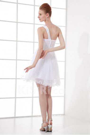 Net and Satin Sweetheart Short Dress