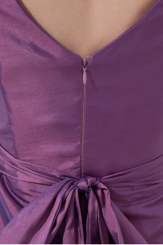 Taffeta V Neckline A Line Dress