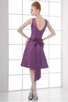 Taffeta V Neckline A Line Dress