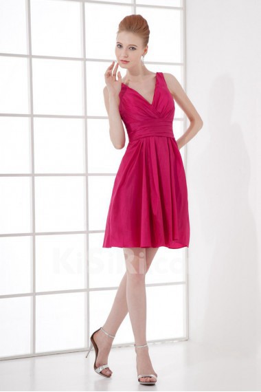 Taffeta V Neckline Sheath Dress