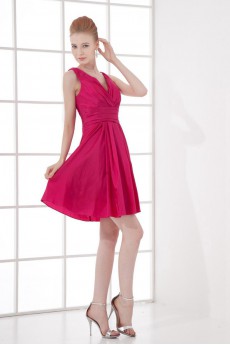 Taffeta V Neckline Sheath Dress