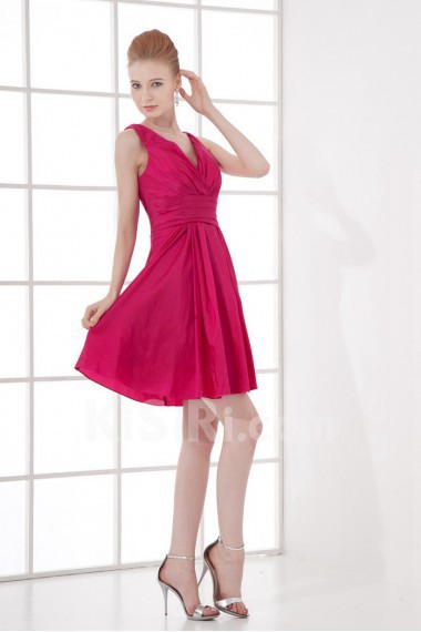 Taffeta V Neckline Sheath Dress