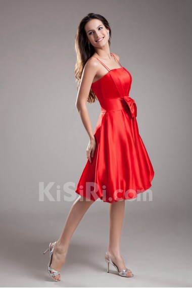 Satin Knee Length Dress