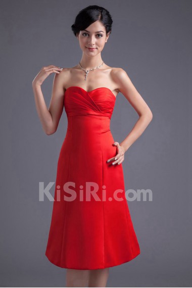 Satin Sweetheart Knee Length Dress