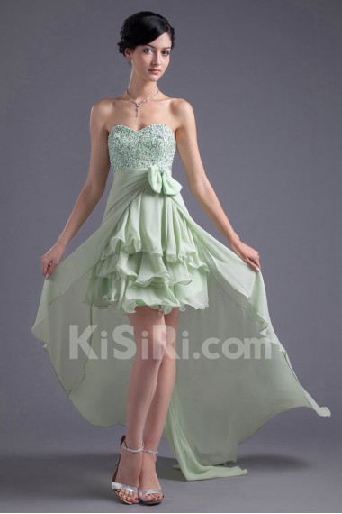 Chiffon Sweetheart Short Dress with Embroidery