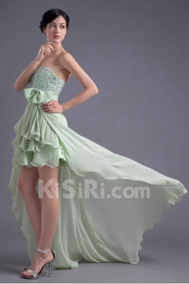 Chiffon Sweetheart Short Dress with Embroidery