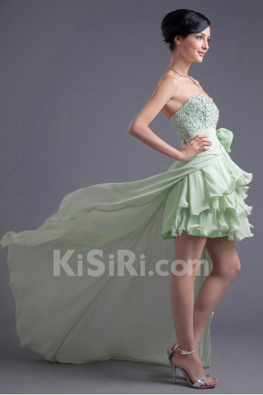 Chiffon Sweetheart Short Dress with Embroidery