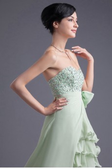 Chiffon Sweetheart Short Dress with Embroidery