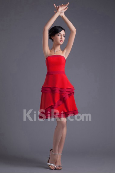 Chiffon Strapless Sheath Dress