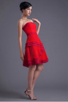 Chiffon Strapless Sheath Dress