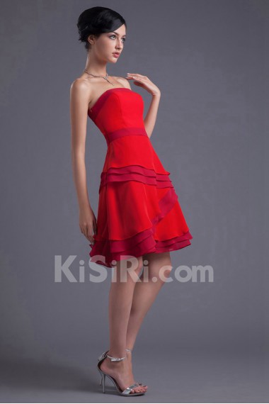 Chiffon Strapless Sheath Dress