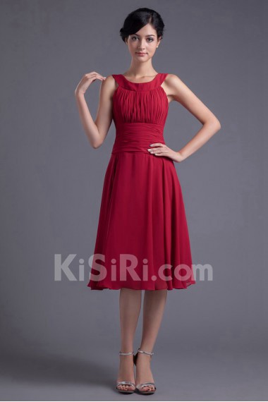 Chiffon Scoop Knee Length Dress