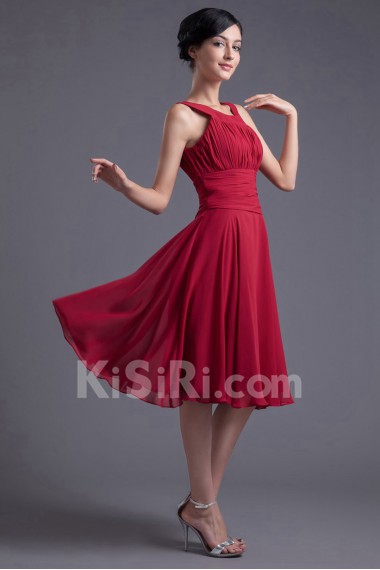 Chiffon Scoop Knee Length Dress