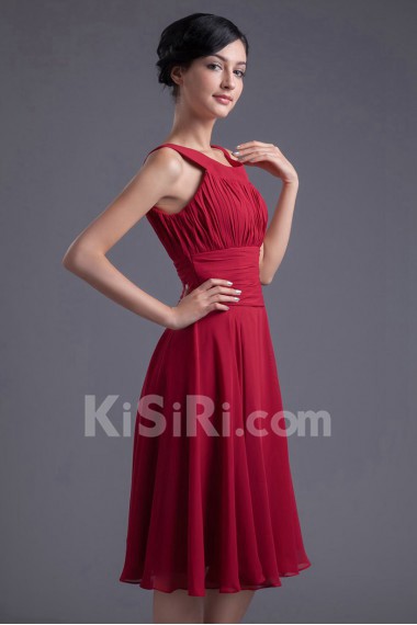 Chiffon Scoop Knee Length Dress