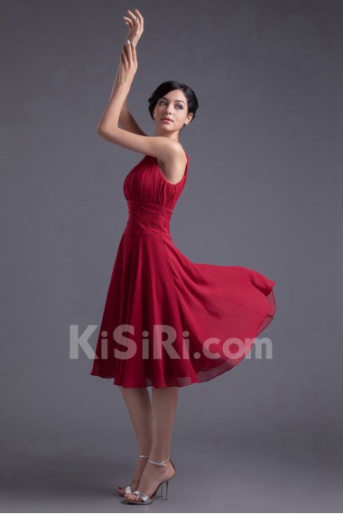 Chiffon Scoop Knee Length Dress