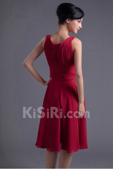 Chiffon Scoop Knee Length Dress