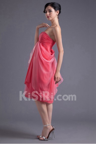 Chiffon Sweetheart Short Dress with Hand-made Flower