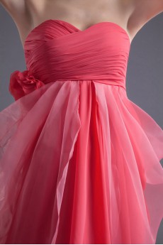 Chiffon Sweetheart Short Dress with Hand-made Flower