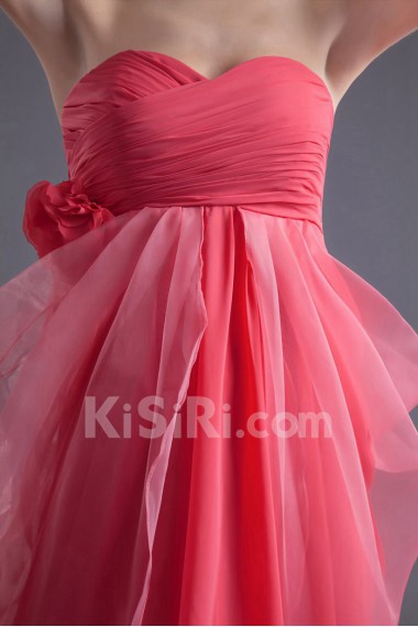 Chiffon Sweetheart Short Dress with Hand-made Flower