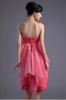 Chiffon Sweetheart Short Dress with Hand-made Flower