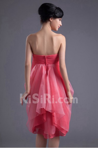 Chiffon Sweetheart Short Dress with Hand-made Flower