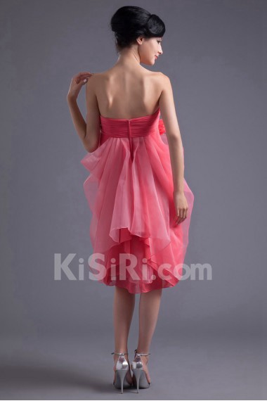 Chiffon Sweetheart Short Dress with Hand-made Flower