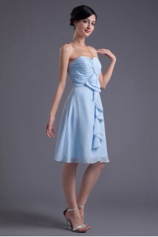 Chiffon Sweetheart Knee Length Dress