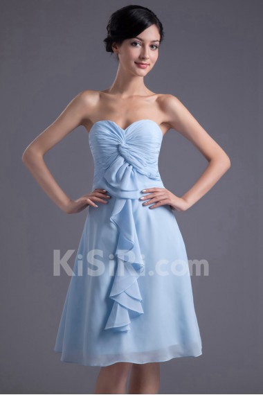 Chiffon Sweetheart Knee Length Dress