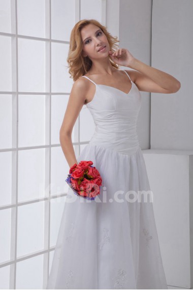 Chiffon Sheath Tea-Length Dress with Embroidery