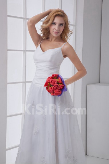 Chiffon Sheath Tea-Length Dress with Embroidery