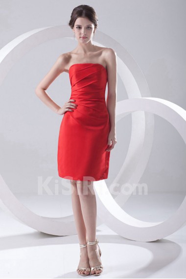 Satin Strapless Sheath Dress