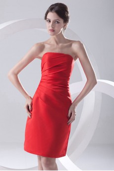 Satin Strapless Sheath Dress