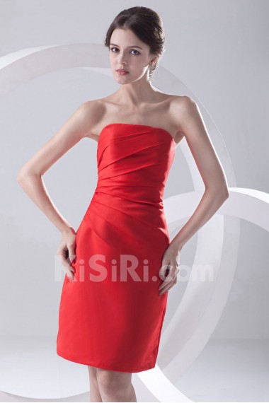 Satin Strapless Sheath Dress