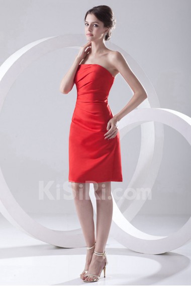 Satin Strapless Sheath Dress