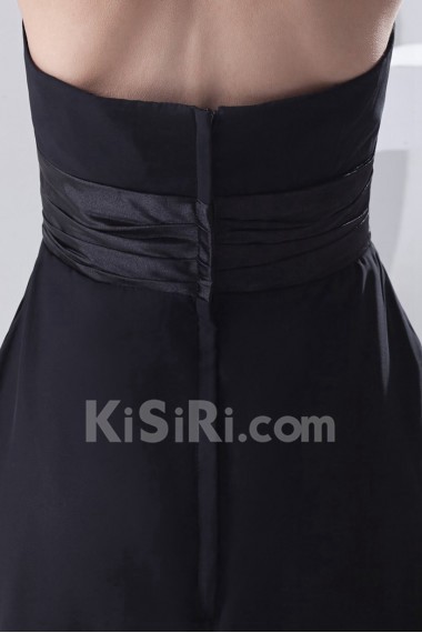 Chiffon V Neckline A Line Short Dress with Sash