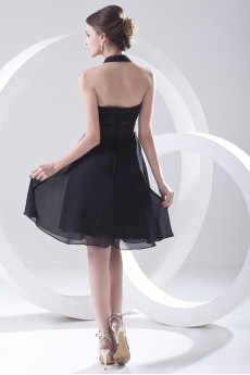 Chiffon V Neckline A Line Short Dress with Sash